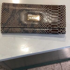 St. John Brown Wallet with Luxurious Snakeskin Pattern